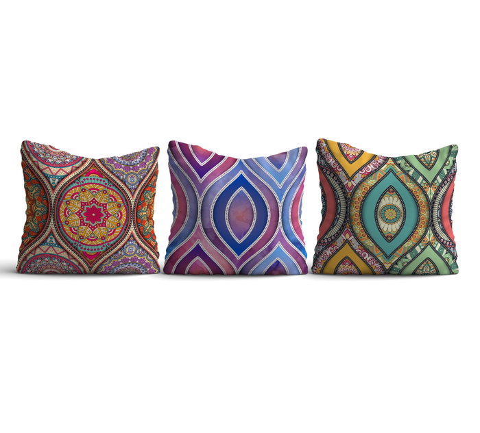 Aberto Design Juego de 3 Fundas de Cojín HMI-KIR-111 Multicolor Aberto Design Juego de 3 Fundas de Cojín HMI-KIR-111 Multicolor